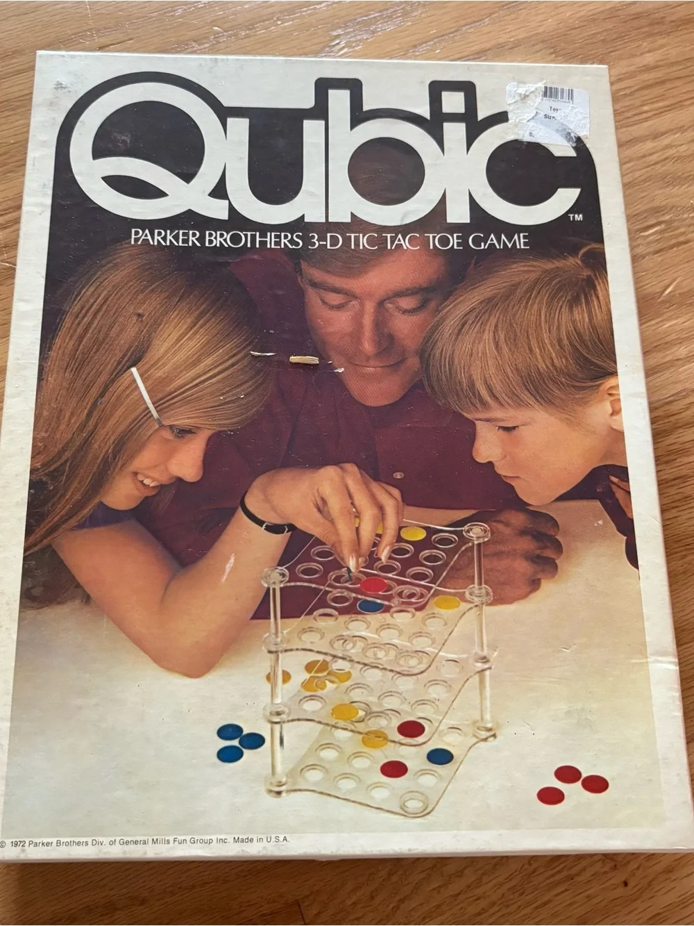 Vintage 1972 Qubic Game Parker Brothers 3-D Tic Tac Toe Game
